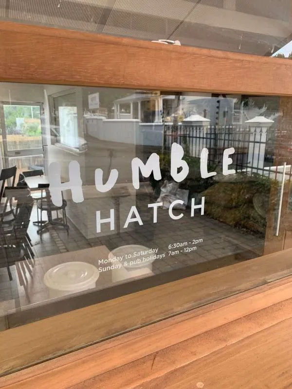 The Humble Hatch window, with its opening hours