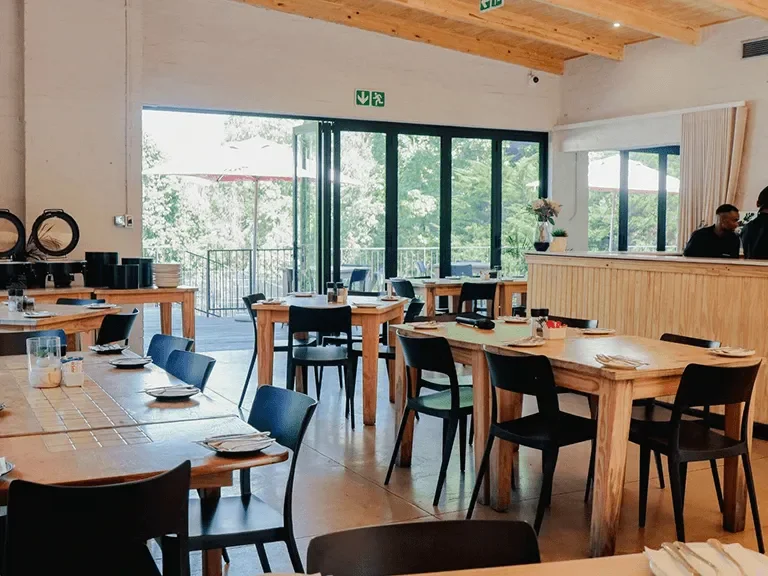 The restaurant dining room at BlackBrick Bedfordview