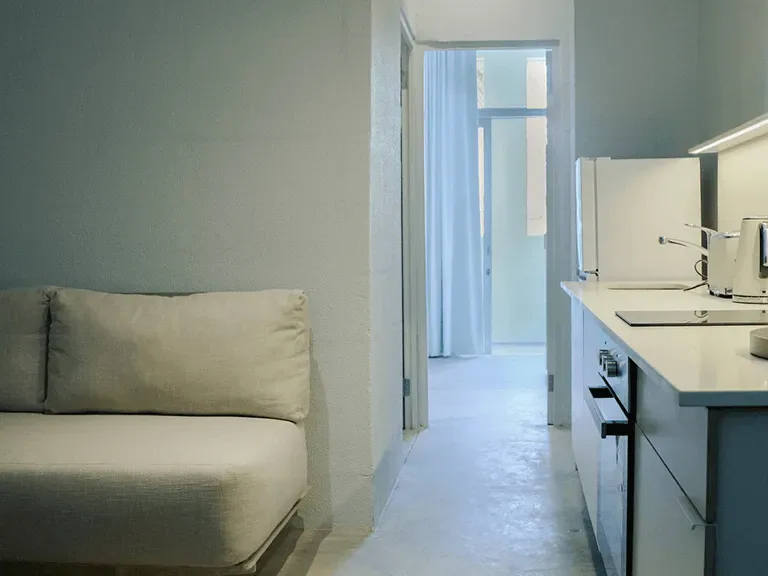 Apartment lounge and kitchen at BlackBrick Gardens