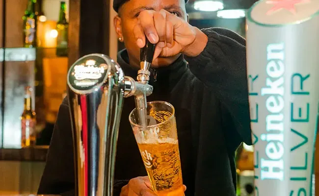 A drink being poured at the Artistry bar, BlackBrick Sandton 2