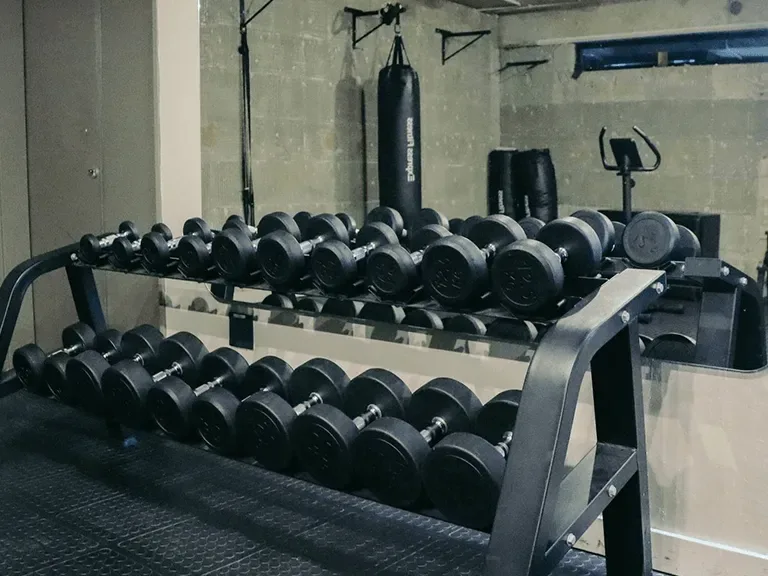 Gym weights at BlackBrick Sandton 2